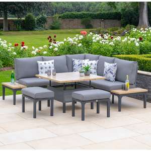 Sutton Outdoor Modular Dining Set With Adjustable Table In Grey