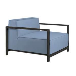 Suwon Sunbrella Fabric Armchair In Blue And Charcoal Frame