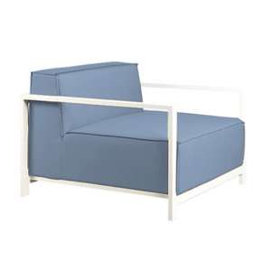 Suwon Sunbrella Fabric Armchair In Blue And White Frame