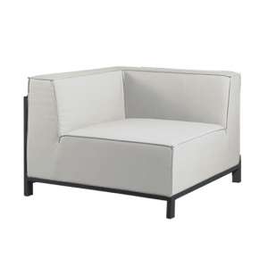Suwon Sunbrella Fabric Corner Sofa In Beige And Charcoal Frame
