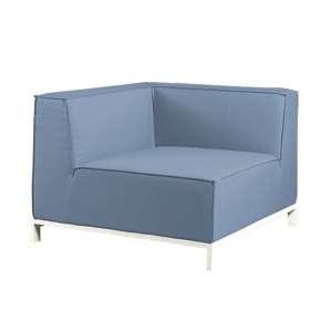 Suwon Sunbrella Fabric Corner Sofa In Blue And White Frame