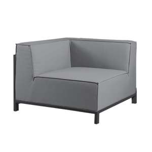 Suwon Sunbrella Fabric Corner Sofa In Grey And Charcoal Frame