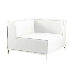 Suwon Sunbrella Fabric Corner Sofa In Natural And White Frame