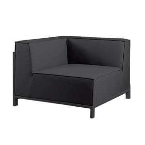 Suwon Sunbrella Fabric Corner Sofa In Slate And Charcoal Frame