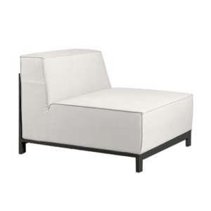 Suwon Sunbrella Fabric Middle Sofa In Beige And Charcoal Frame