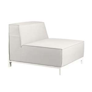 Suwon Sunbrella Fabric Middle Sofa In Beige And White Frame