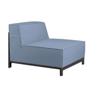 Suwon Sunbrella Fabric Middle Sofa In Blue And Charcoal Frame
