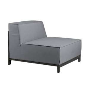 Suwon Sunbrella Fabric Middle Sofa In Grey And Charcoal Frame