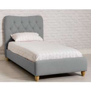 Suzie Fabric Upholstered Single Bed In Grey