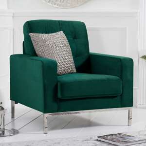 Swiger Velvet Upholstered Armchair In Green