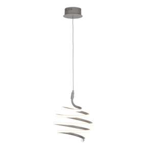 Swirl LED Metal Wall Hung Pendant Light In Grey And White