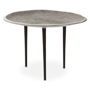 Sylva Round Metal Coffee Table With Black Legs In Silver