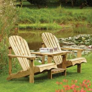 Syresham Outdoor Wooden Companion Seats In Natural Timber