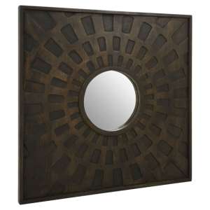 Syria Square Wall Bedroom Mirror In Brown Wooden Frame