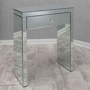 Taara Clear Glass Console Table With 1 Drawer In Mirrored
