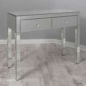 Taara Clear Glass Console Table With 2 Drawers In Mirrored