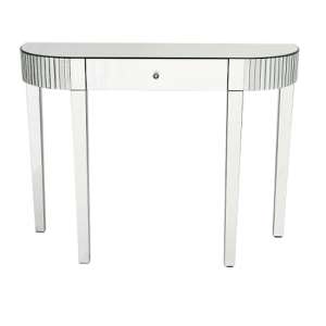 Taara Curved Clear Glass Console Table With 1 Drawer