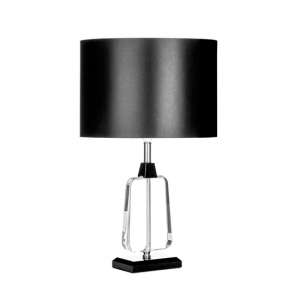 Tabhao Black Fabric Shade Small Table Lamp With Chrome Base