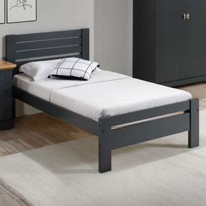 Talox Wooden Single Bed In Grey