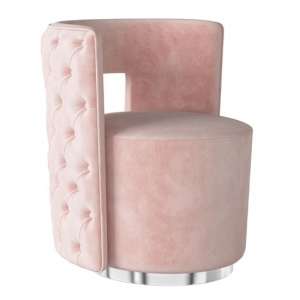 Tarbock Velvet Fabric Swivel Lounge Chair In Pink