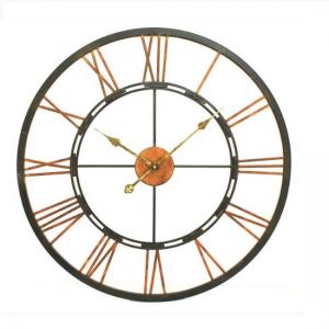 Tampica Metal Wall Clock In Black And Gold