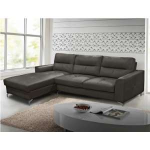 Tanaro Leathaire Fabric Left Handed Corner Sofa Bed In Grey