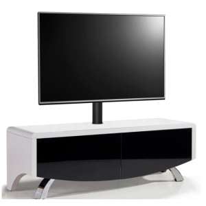 Tansey Hybrid High Gloss 2 Doors TV Stand In Black And White