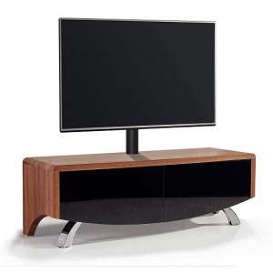 Wiley High Gloss TV Stand With 2 Soft Open Doors In Walnut