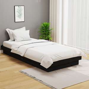 Tassilo Solid Pinewood Single Bed In Black