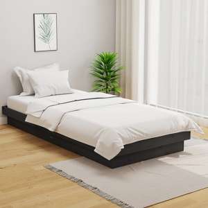 Tassilo Solid Pinewood Single Bed In Grey