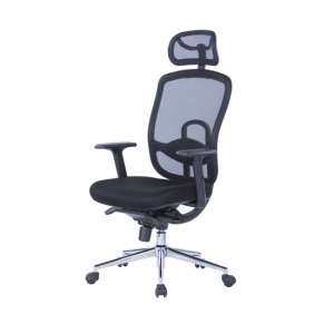Monkhill Mesh Office Chair In Black With Fabric Seat