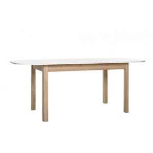 Taurus Extending Dining Table In White And Sonoma Oak