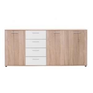 Taurus Large Wooden Sideboard In White And Sonoma Oak