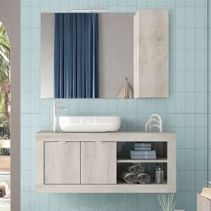 Taylor 110cm Wooden Wall Bathroom Furniture Set In Pino
