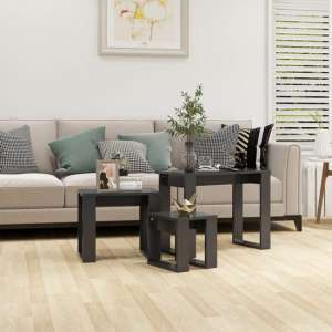 Tayvon Wooden Nest Of 3 Tables In Grey