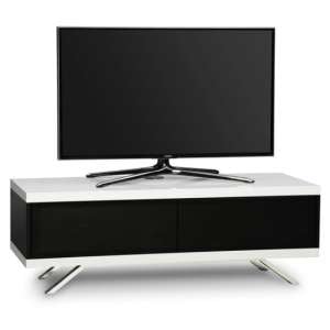 Tecula High Gloss 2 Compartments TV Stand In Black And White