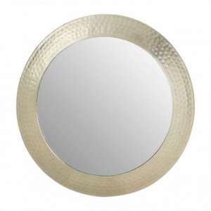 Templars Hammered Wall Bedroom Mirror In Silver Pewter Frame