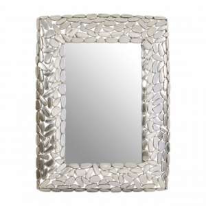 Templars Pebble Effect Wall Bedroom Mirror In Silver Frame