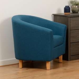 Trinkal Fabric Upholstered Tub Chair In Petrol Blue