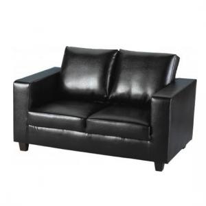 Trinkal 2 Seater Sofa In A Box Made of Black Faux Leather