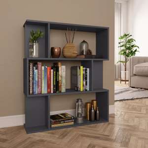 Tenley Wooden Bookcase And Room Divider In Grey