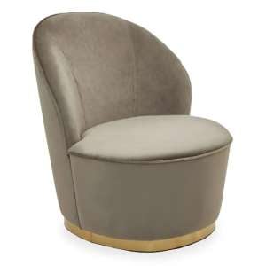 Teos Kids Mink Plush Velvet Swivel Tub Chair With Gold Base