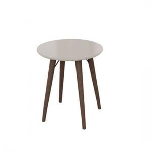 Teramo End Table In Champagne High Gloss And Metal Legs