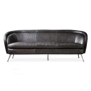 Tesoro Faux Leather 3 Seater Sofa In Black