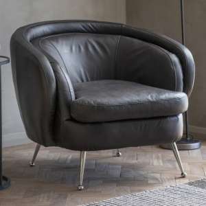 Tesoro Faux Leather Tub Chair In Black