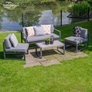 Thirsk Packaway Lounge Set With Coffee Table In Grey