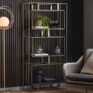 Throwla Black Glass Open Display Unit With Bronze Metal Frame