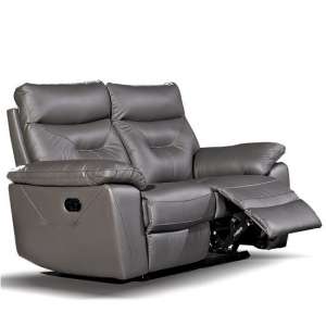 Tiana Contemporary Recliner 2 Seater Sofa In Grey Faux Leather