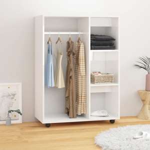 Tiara High Gloss Open Wardrobe With 3 Shelves In White