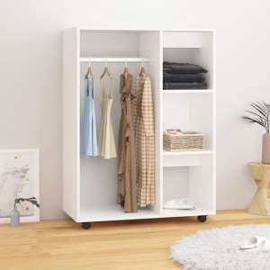 Tiara Wooden Open Wardrobe With 3 Shelves In White